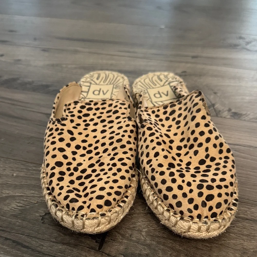 DV by Dolce Vita Spotted Tan and Black Espadrilles